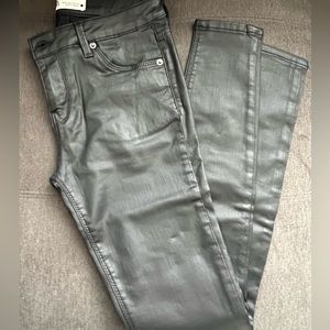 Zara The Skinny In Black Coating Jeans NWOT
